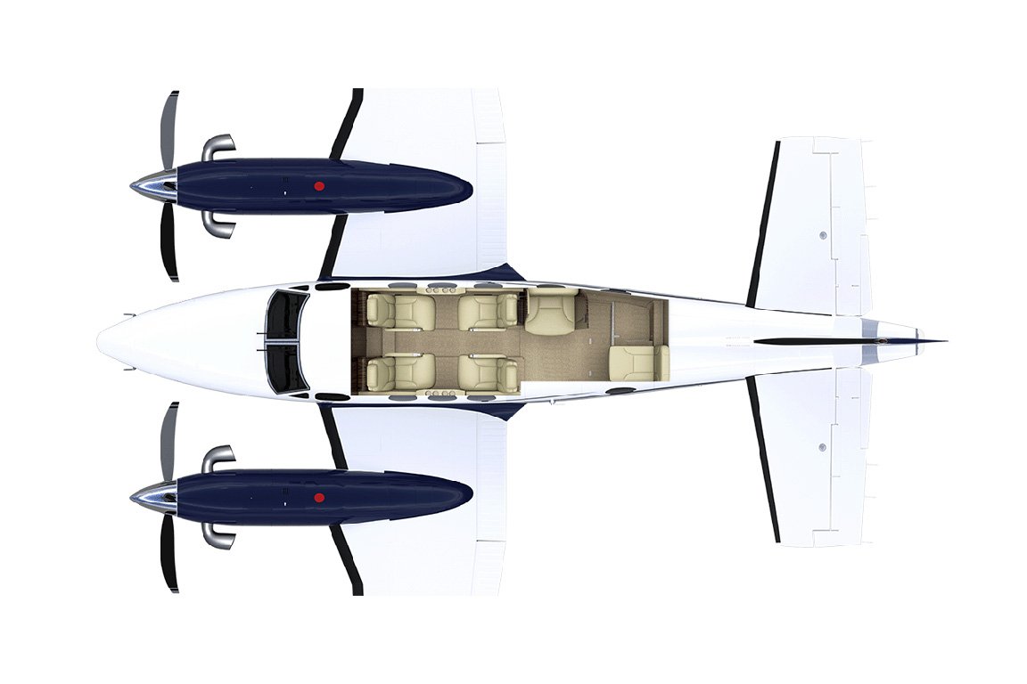 Privatelink Aviation King Air 90 floor plan.