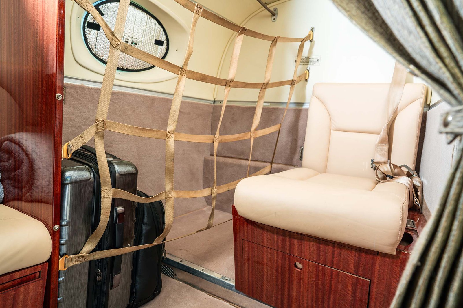 Privatelink Aviation King Air baggage area and sixth seat.