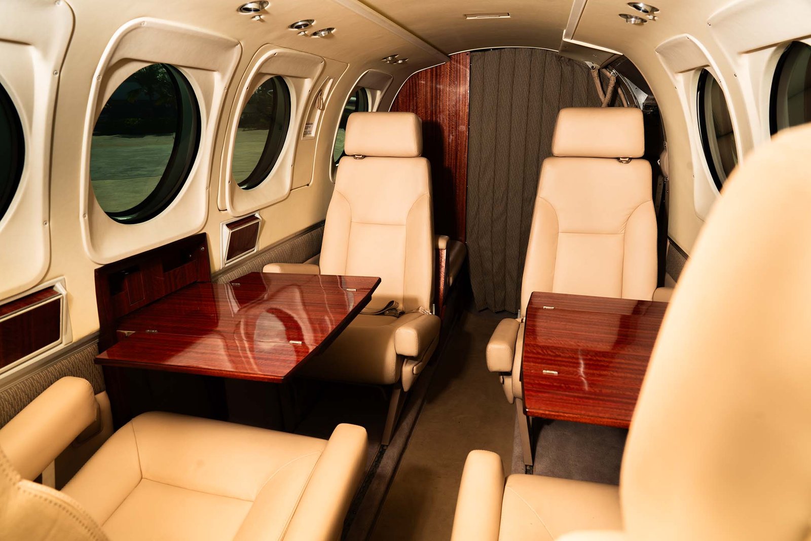 Cabin view of Privatelink Aviation King Air.